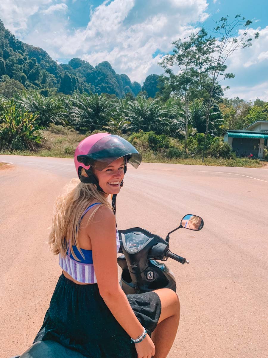 Renting a scooter in Krabi Thailand to explore