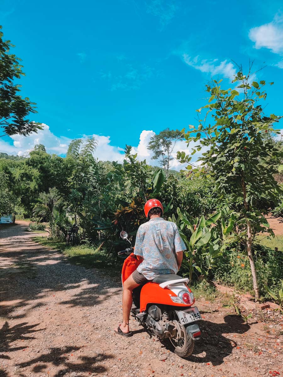 Renting a scooter in Luang Prabang to visit the stunning Kuang Si Waterfalls