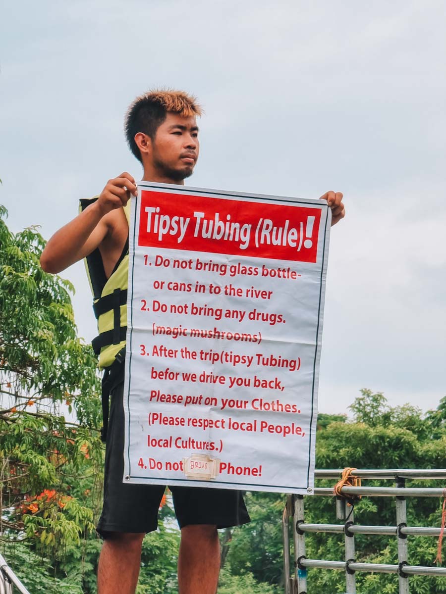 List of rules for tipsy tubing in Pai