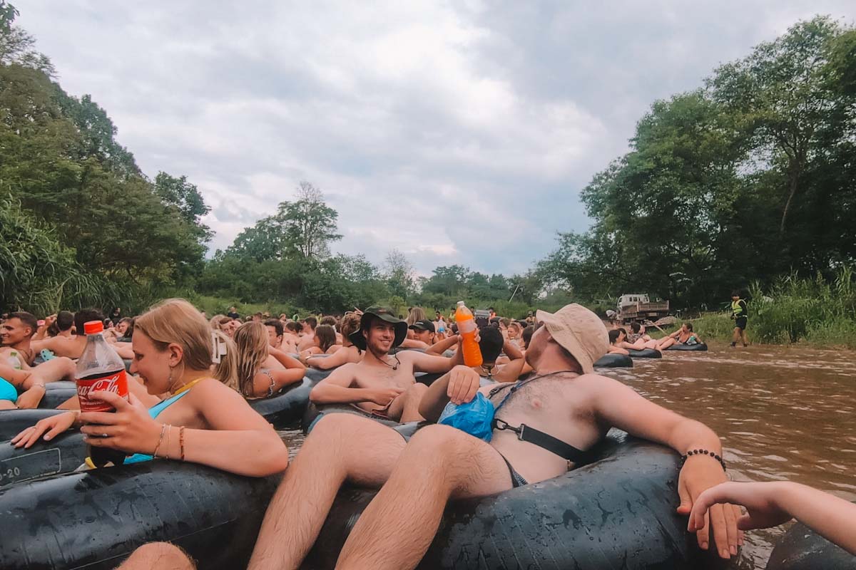 Bottles used for tipsy tubing in Pai