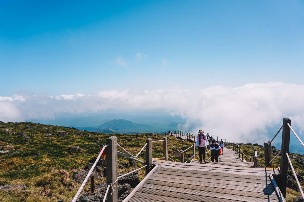 Mt Hallasan view from the top of Jeju island