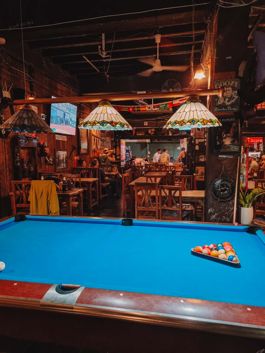 Bar with pooltable in Chiang Mai, Thailand