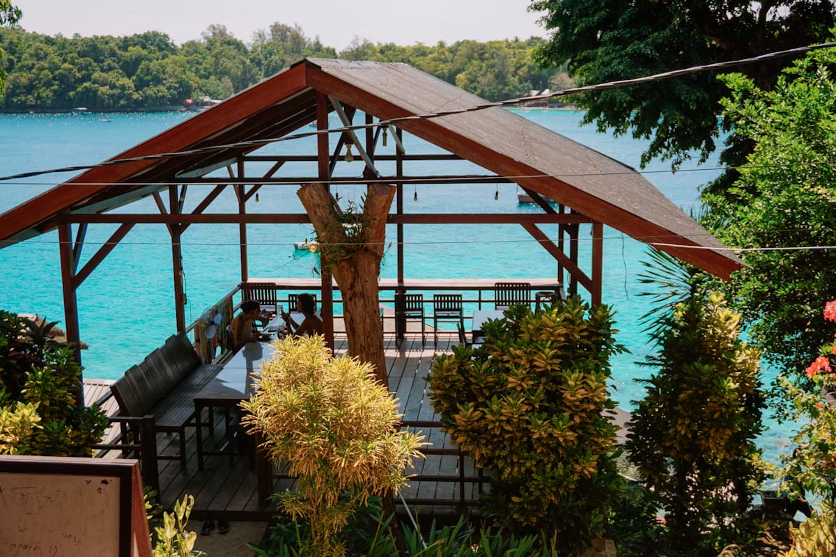 View of Olala restaurant on Pulau Weh, Indonesia