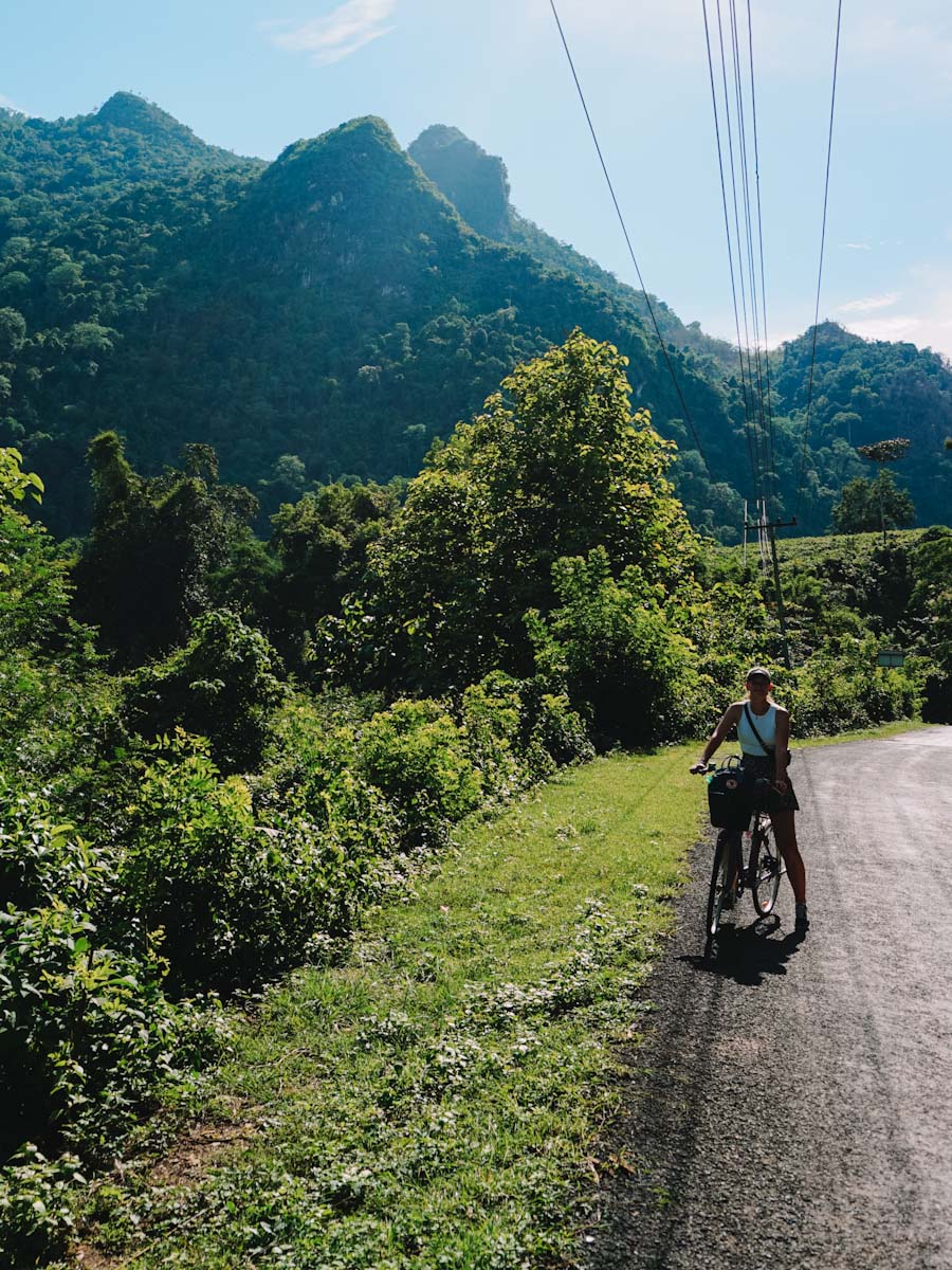 Renting bikes in Nong Khiaw, Laos, and exploring the surroundings