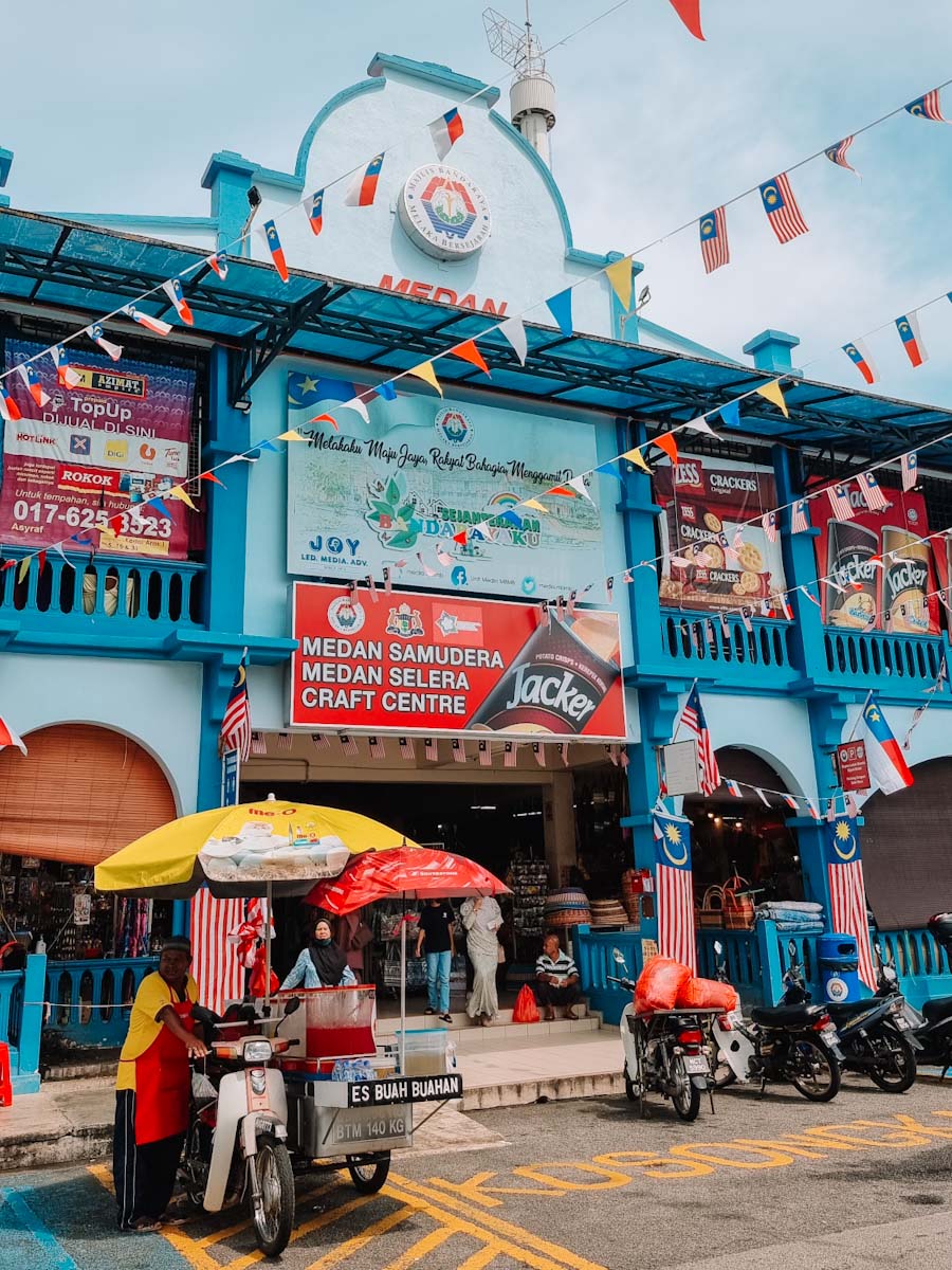 Big mall full of clothes, souvenirs, foods, and more in Malacca, Malaysia