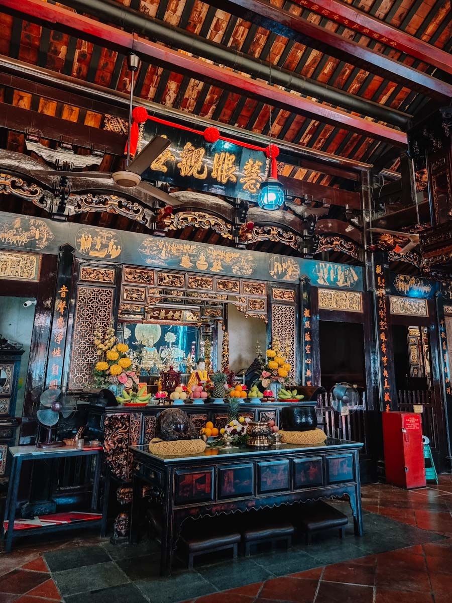 Decorated inside of the Chinese Cheng Hoon Teng Temple in Malacca