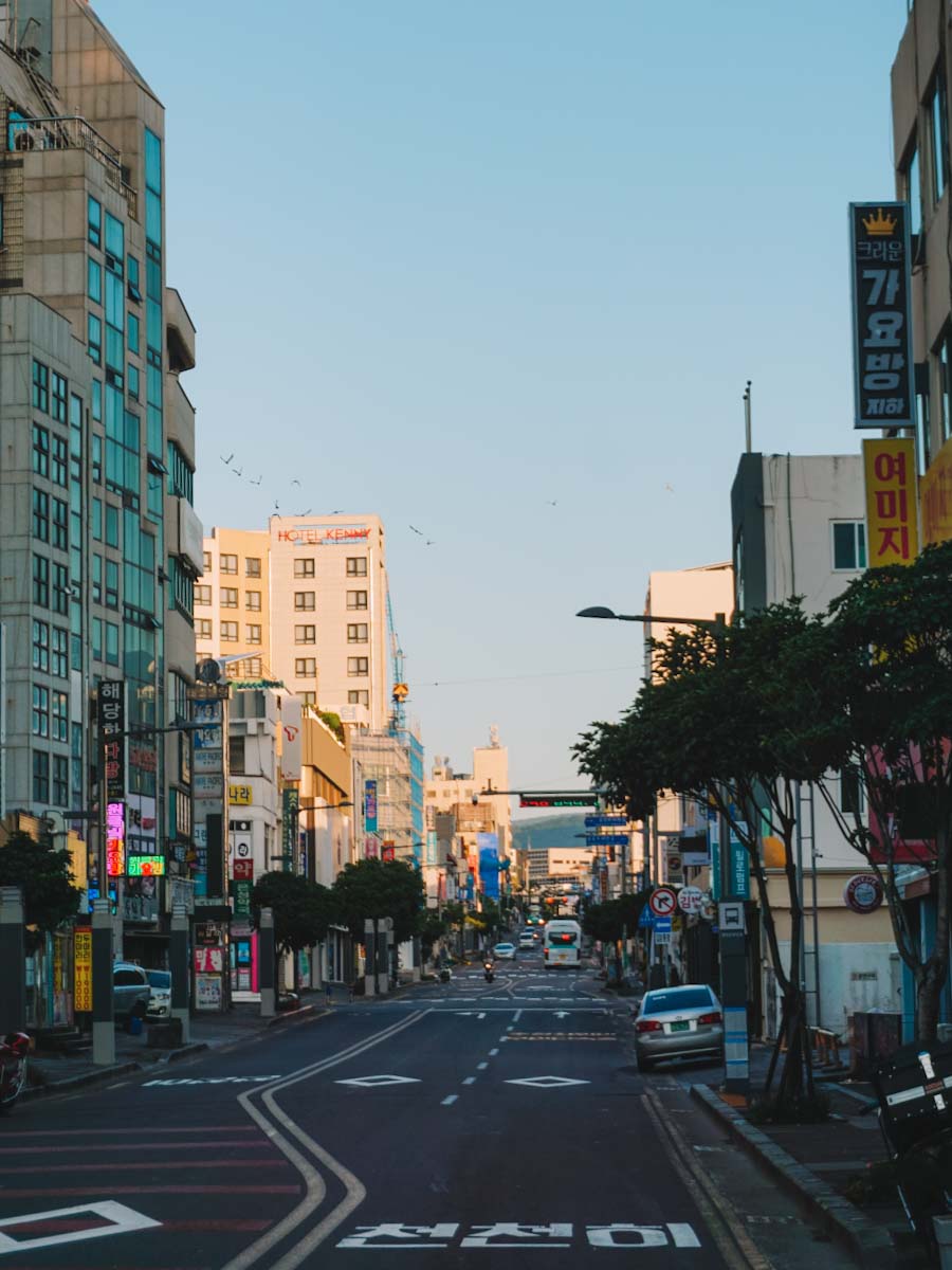 Street of Seogwipo on Jeju island, South Korea