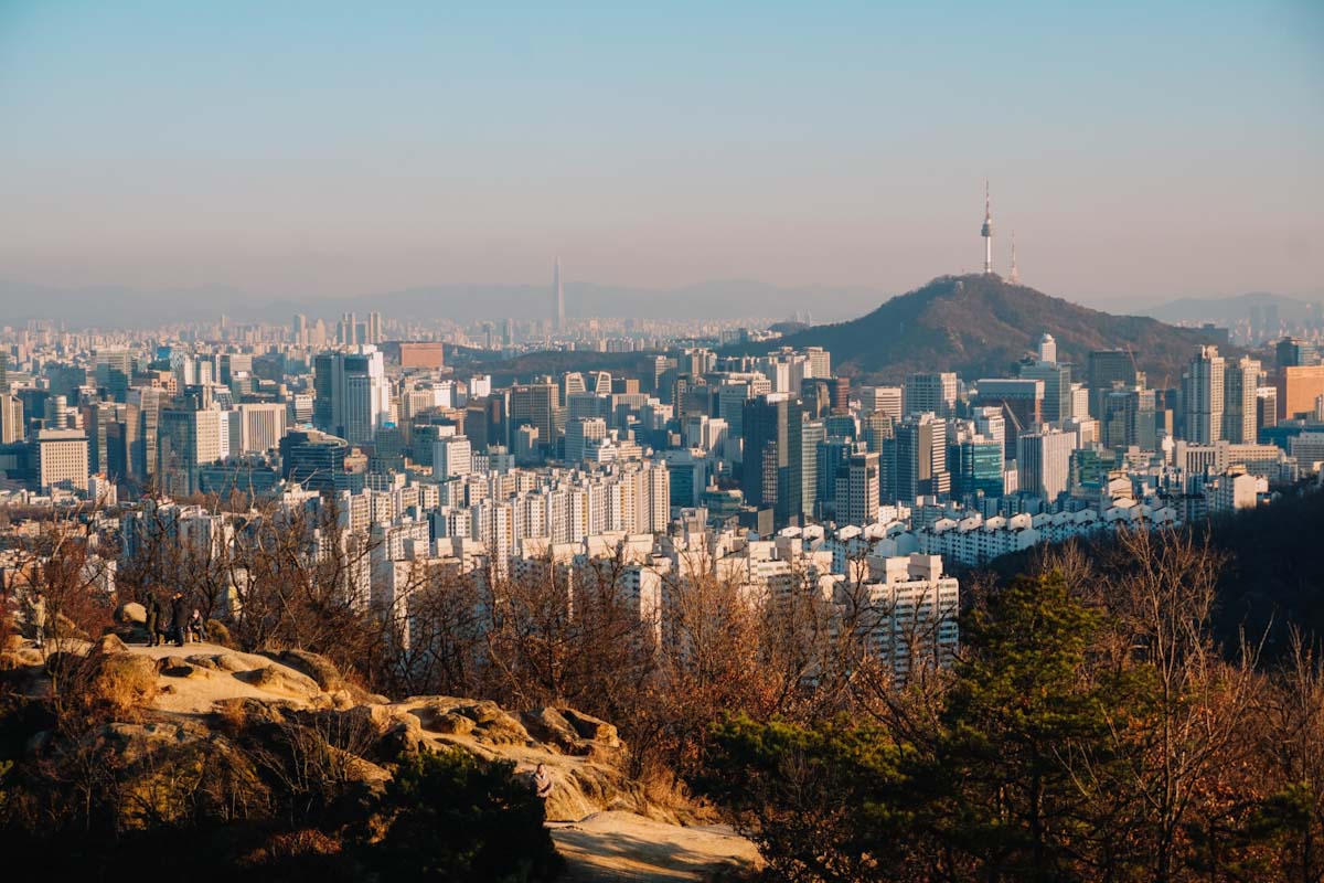 View on N-tower Seoul from mount Ansan