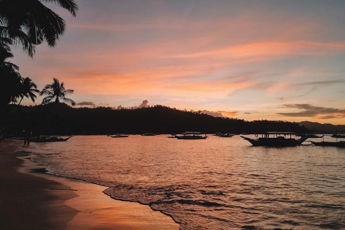 Sunset at Barton Bistro in Port Barton, Palawan